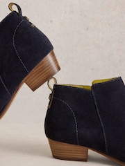 White Stuff Blue Wide Fit Suede Ankle Boots - Image 4 of 4