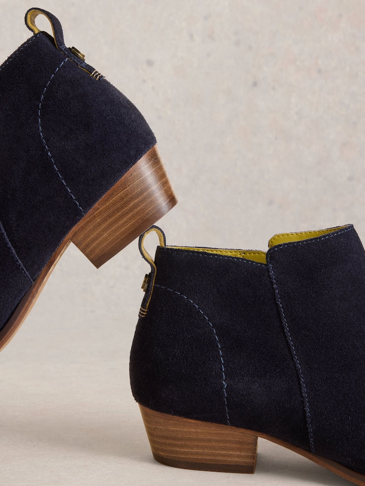 White Stuff Blue Wide Fit Suede Ankle Boots - Image 4 of 4