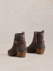 White Stuff Grey Peony Suede Plait Strap Boots - Image 3 of 4
