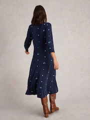 White Stuff Blue Rua Embroidered Jersey Dress - Image 2 of 6