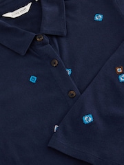 White Stuff Blue Rua Embroidered Jersey Dress - Image 6 of 6