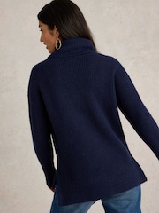 White Stuff Blue Lovely Rib Jumper - Image 2 of 6