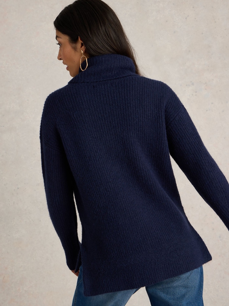 White Stuff Blue Lovely Rib Jumper - Image 2 of 6