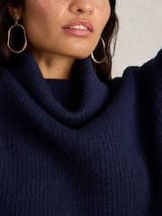 White Stuff Blue Lovely Rib Jumper - Image 3 of 6