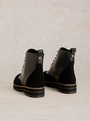 White Stuff Black Bene Brogue Leather Boots - Image 3 of 4