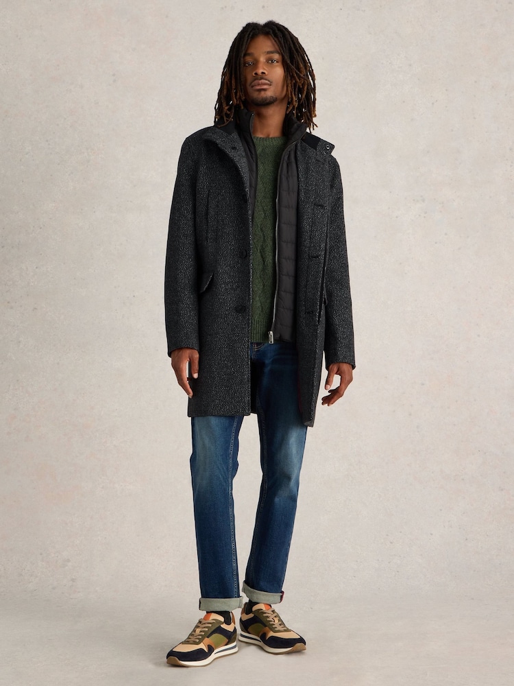 White Stuff Grey Wool Funnel Coat - Image 1 of 6