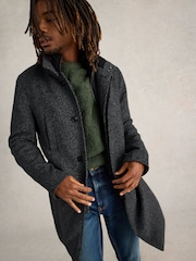 White Stuff Grey Wool Funnel Coat - Image 3 of 6