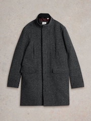 White Stuff Grey Wool Funnel Coat - Image 6 of 6
