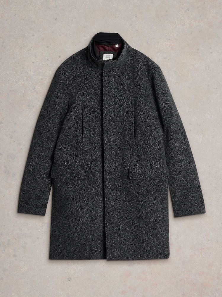 White Stuff Grey Wool Funnel Coat - Image 6 of 6