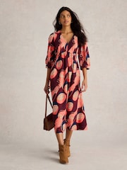White Stuff Purple Lucy Midi Dress - Image 1 of 6