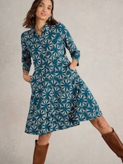 White Stuff Green Ria Jersey Shirt Dress - Image 3 of 6