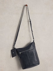White Stuff Blue Fern Leather Crossbody Bag - Image 1 of 6
