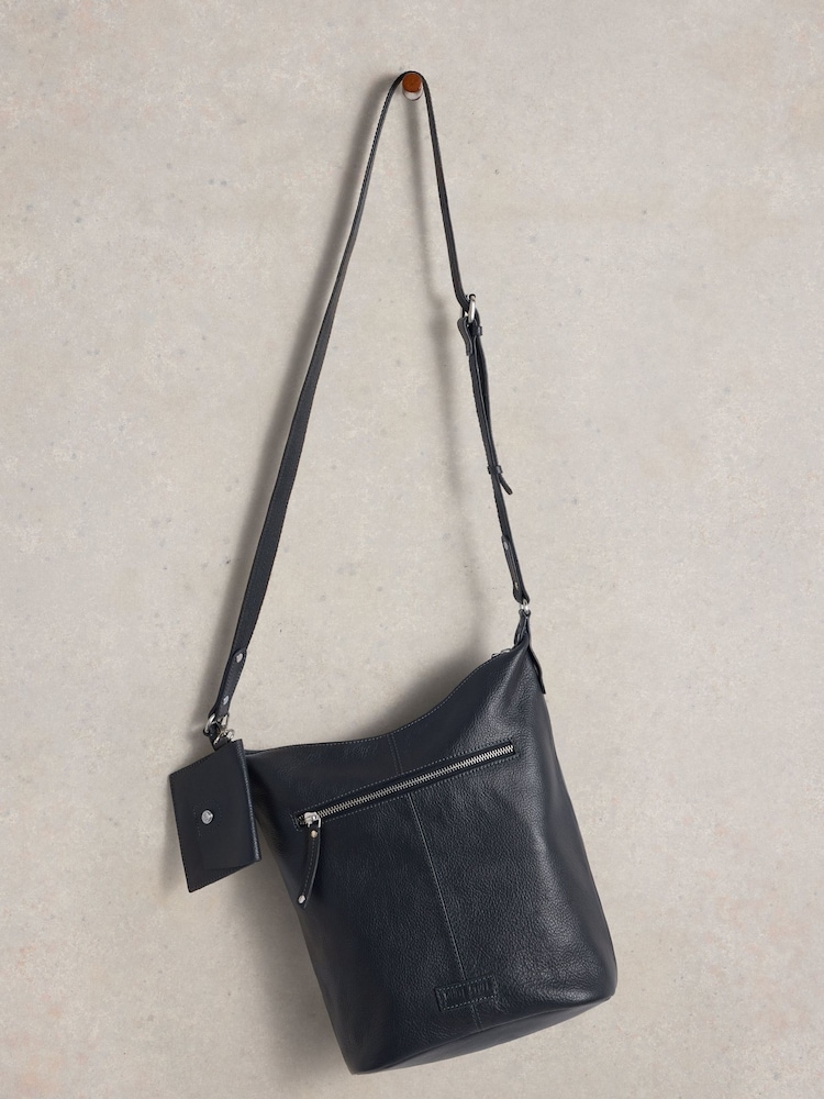 White Stuff Blue Fern Leather Crossbody Bag - Image 1 of 6