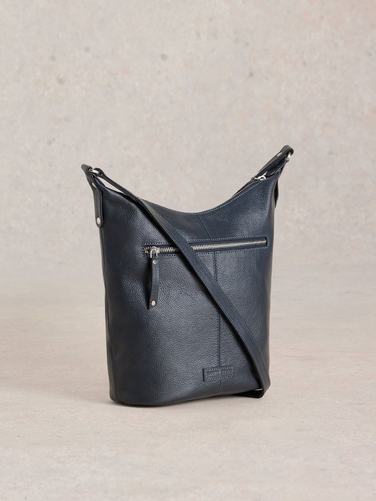 White Stuff Blue Fern Leather Crossbody Bag - Image 2 of 6