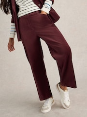 White Stuff Purple Belle Cropped Velvet Trousers - Image 1 of 6