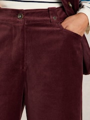 White Stuff Purple Belle Cropped Velvet Trousers - Image 4 of 6