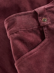 White Stuff Purple Belle Cropped Velvet Trousers - Image 6 of 6