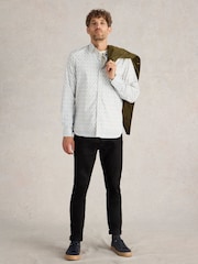 White Stuff Diamond Squiggle Printed 100% Cotton Shirt - Imagen 1 de 6