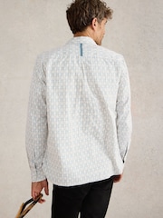 White Stuff Diamond Squiggle Printed 100% Cotton Shirt - Imagen 2 de 6