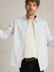White Stuff Diamond Squiggle Printed 100% Cotton Shirt - Imagen 3 de 6