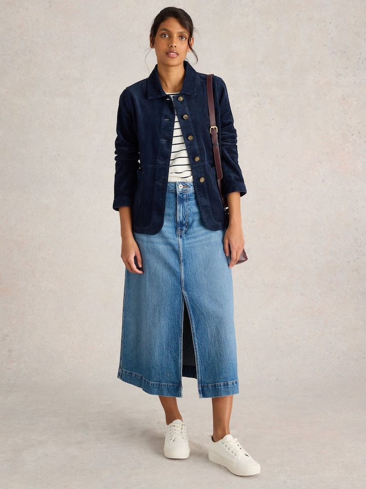 White Stuff Blue Carrie Corduroy Jacket - Image 1 of 6