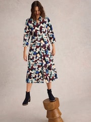 White Stuff Purple Rua Jersey Shirt Dress - Image 2 of 6