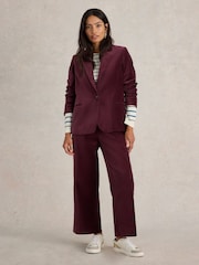 White Stuff Purple Evelyn Velvet Blazer - Image 1 of 6