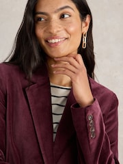 White Stuff Purple Evelyn Velvet Blazer - Image 3 of 6