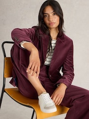 White Stuff Purple Evelyn Velvet Blazer - Image 4 of 6