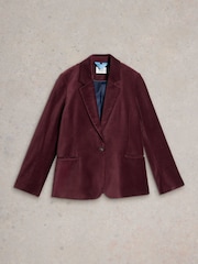 White Stuff Purple Evelyn Velvet Blazer - Image 5 of 6