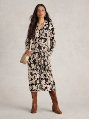 White Stuff Black Annie Jersey Shirt Dress - Image 1 of 6
