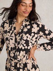 White Stuff Black Annie Jersey Shirt Dress - Image 3 of 6