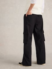 White Stuff Black Fern Wide Leg Cargo Trousers - Image 2 of 6
