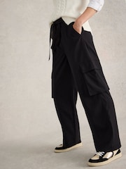 White Stuff Black Fern Wide Leg Cargo Trousers - Image 3 of 6