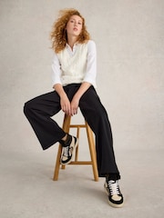 White Stuff Black Fern Wide Leg Cargo Trousers - Image 4 of 6