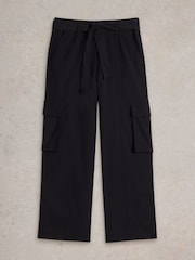 White Stuff Black Fern Wide Leg Cargo Trousers - Image 5 of 6