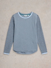 White Stuff Blue Clara Sparkle LS T-Shirt - Image 5 of 6