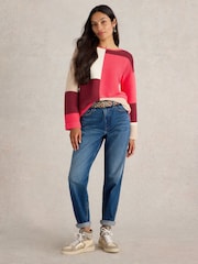 White Stuff Purple Jana Colourblock Jumper - Image 1 of 6