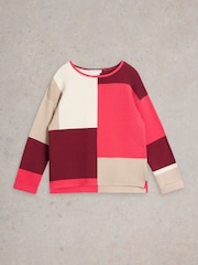 White Stuff Purple Jana Colourblock Jumper - Image 5 of 6