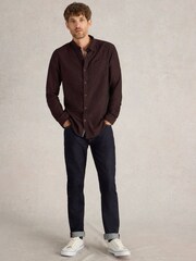 White Stuff Purple Textured Slub Long Sleeve Shirt - Image 1 of 6
