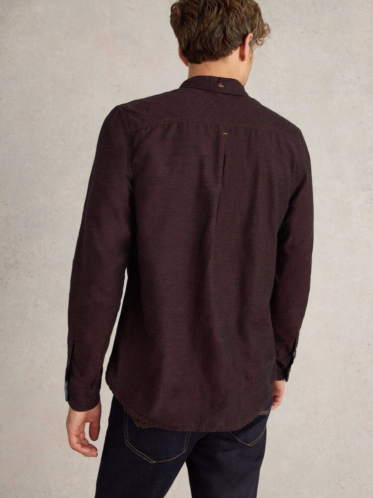 White Stuff Purple Textured Slub Long Sleeve Shirt - Image 2 of 6