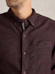 White Stuff Purple Textured Slub Long Sleeve Shirt - Image 3 of 6