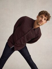 White Stuff Purple Textured Slub Long Sleeve Shirt - Image 4 of 6