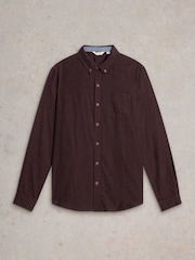 White Stuff Purple Textured Slub Long Sleeve Shirt - Image 5 of 6