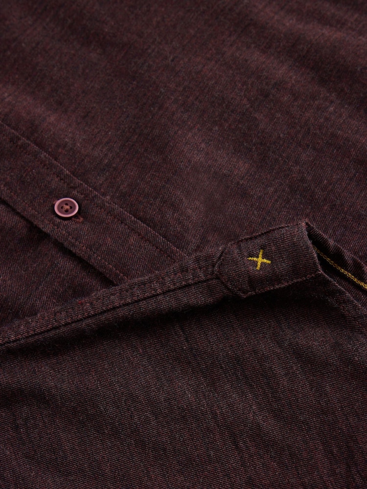 White Stuff Purple Textured Slub Long Sleeve Shirt - Image 6 of 6