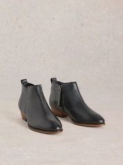 White Stuff Black Wide Fit Leather Ankle Boots - Image 2 of 4