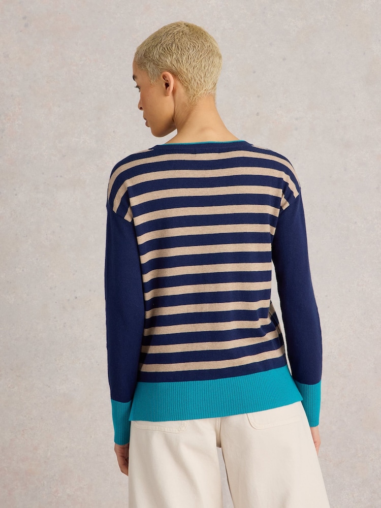 White Stuff Blue City Multi Star Jumper - Image 2 of 6