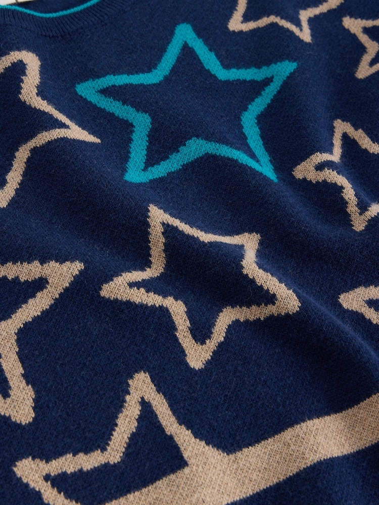 White Stuff Blue City Multi Star Jumper - Image 6 of 6