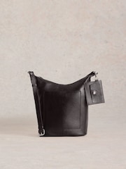 White Stuff Black Fern Leather Crossbody Bag - Image 2 of 5