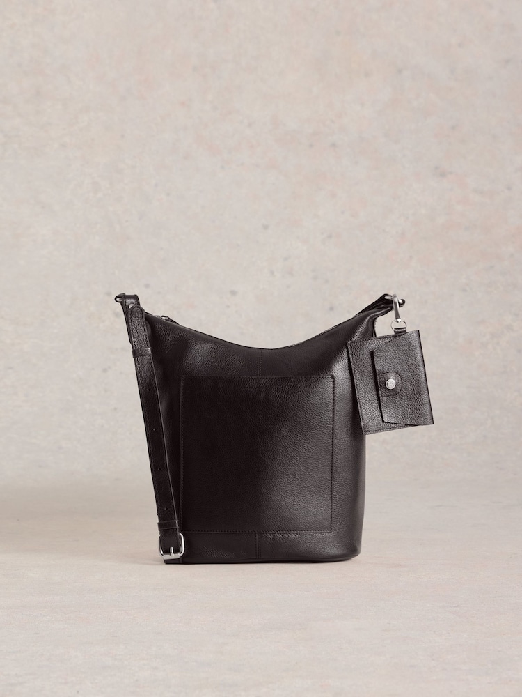 White Stuff Black Fern Leather Crossbody Bag - Image 2 of 5